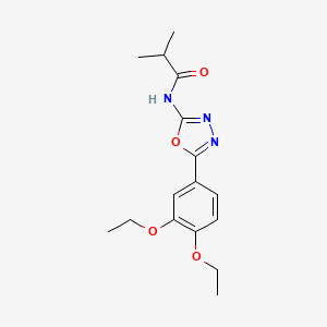 molecular formula C16H21N3O4 B2766738 N-(5-(3,4-diethoxyphenyl)-1,3,4-oxadiazol-2-yl)isobutyramide CAS No. 1172069-15-6