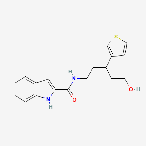 molecular formula C18H20N2O2S B2766742 N-(5-hydroxy-3-(thiophen-3-yl)pentyl)-1H-indole-2-carboxamide CAS No. 2034467-25-7