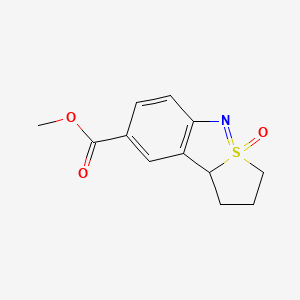 molecular formula C12H13NO3S B2766744 Methyl 1,2,3,9b-tetrahydrobenzo[c]thieno[2,1-e]isothiazole-8-carboxylate 4-oxide CAS No. 2169310-99-8