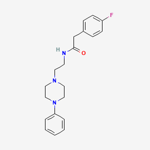 molecular formula C20H24FN3O B2766748 2-(4-氟苯基)-N-(2-(4-苯基哌嗪-1-基)乙基)乙酰胺 CAS No. 1049443-77-7