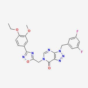molecular formula C23H19F2N7O4 B2766750 3-(3,5-difluorobenzyl)-6-((3-(4-ethoxy-3-methoxyphenyl)-1,2,4-oxadiazol-5-yl)methyl)-3H-[1,2,3]triazolo[4,5-d]pyrimidin-7(6H)-one CAS No. 1223844-89-0