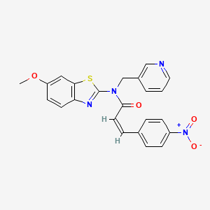molecular formula C23H18N4O4S B2766761 (Z)-N-(6-methoxybenzo[d]thiazol-2-yl)-3-(4-nitrophenyl)-N-(pyridin-3-ylmethyl)acrylamide CAS No. 895011-97-9