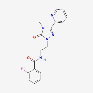 molecular formula C17H16FN5O2 B2766764 2-fluoro-N-(2-(4-methyl-5-oxo-3-(pyridin-2-yl)-4,5-dihydro-1H-1,2,4-triazol-1-yl)ethyl)benzamide CAS No. 1210844-45-3