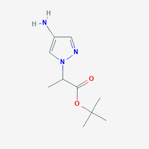 molecular formula C10H17N3O2 B2766765 Tert-butyl 2-(4-aminopyrazol-1-yl)propanoate CAS No. 1946813-57-5