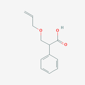 molecular formula C12H14O3 B2766767 2-Phenyl-3-prop-2-enoxypropanoic acid CAS No. 1341148-38-6
