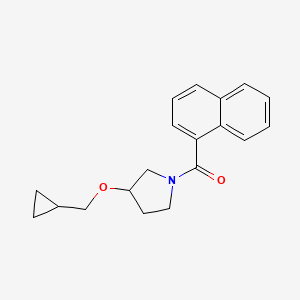 molecular formula C19H21NO2 B2766768 (3-(Cyclopropylmethoxy)pyrrolidin-1-yl)(naphthalen-1-yl)methanone CAS No. 2034520-32-4