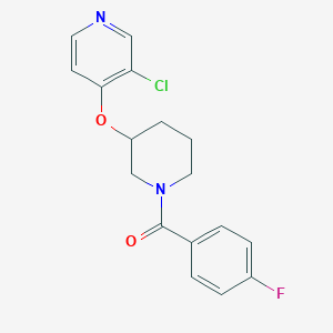 molecular formula C17H16ClFN2O2 B2766769 (3-((3-氯吡啶-4-基)氧基)哌啶-1-基)(4-氟苯基)甲酮 CAS No. 2034575-04-5