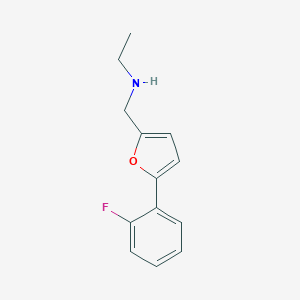molecular formula C13H14FNO B276677 N-{[5-(2-fluorophenyl)furan-2-yl]methyl}ethanamine 