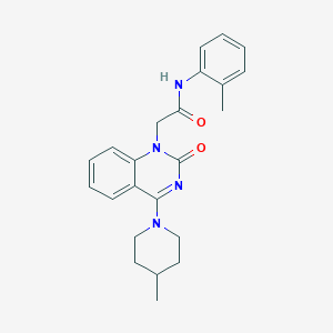 molecular formula C23H26N4O2 B2766771 2-(4-(4-methylpiperidin-1-yl)-2-oxoquinazolin-1(2H)-yl)-N-(o-tolyl)acetamide CAS No. 1251598-38-5
