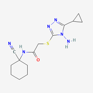molecular formula C14H20N6OS B2766773 2-[(4-氨基-5-环丙基-1,2,4-三唑-3-基)硫代基]-N-(1-氰基环己基)乙酰胺 CAS No. 923205-53-2