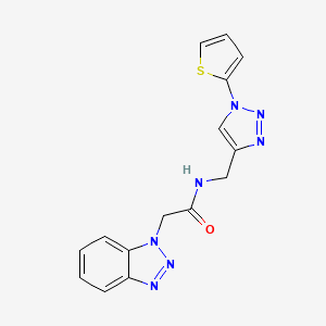 2-(1H-benzo[d][1,2,3]triazol-1-yl)-N-((1-(thiophen-2-yl)-1H-1,2,3-triazol-4-yl)methyl)acetamide