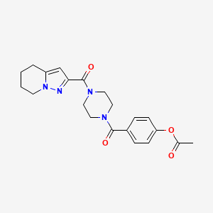 molecular formula C21H24N4O4 B2766784 4-(4-(4,5,6,7-四氢吡唑并[1,5-a]吡啶-2-甲酰)哌嗪-1-甲酰)苯乙酸酯 CAS No. 1903482-61-0
