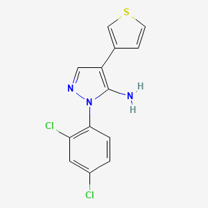 molecular formula C13H9Cl2N3S B2766787 1-(2,4-dichlorophenyl)-4-(3-thienyl)-1H-pyrazol-5-amine CAS No. 321385-65-3