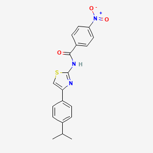 molecular formula C19H17N3O3S B2766790 N-(4-(4-异丙基苯基)噻唑-2-基)-4-硝基苯甲酰胺 CAS No. 325977-56-8