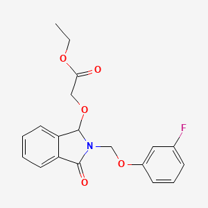 ethyl 2-({2-[(3-fluorophenoxy)methyl]-3-oxo-2,3-dihydro-1H-isoindol-1-yl}oxy)acetate