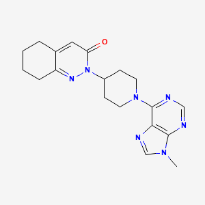 molecular formula C19H23N7O B2766807 2-[1-(9-Methylpurin-6-yl)piperidin-4-yl]-5,6,7,8-tetrahydrocinnolin-3-one CAS No. 2380144-23-8