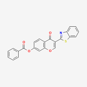 molecular formula C23H13NO4S B2766809 3-(benzo[d]thiazol-2-yl)-4-oxo-4H-chromen-7-yl benzoate CAS No. 618389-34-7