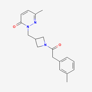 molecular formula C18H21N3O2 B2766810 6-Methyl-2-[[1-[2-(3-methylphenyl)acetyl]azetidin-3-yl]methyl]pyridazin-3-one CAS No. 2319806-22-7