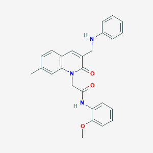 molecular formula C26H25N3O3 B2766813 N-(2-methoxyphenyl)-2-{7-methyl-2-oxo-3-[(phenylamino)methyl]-1,2-dihydroquinolin-1-yl}acetamide CAS No. 899725-70-3