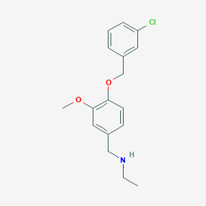 molecular formula C17H20ClNO2 B276682 N-{4-[(3-chlorobenzyl)oxy]-3-methoxybenzyl}-N-ethylamine 
