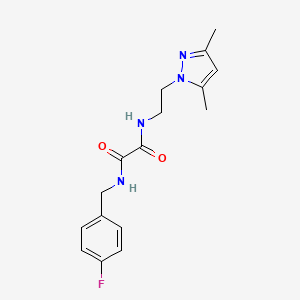 molecular formula C16H19FN4O2 B2766822 N1-(2-(3,5-dimethyl-1H-pyrazol-1-yl)ethyl)-N2-(4-fluorobenzyl)oxalamide CAS No. 1209634-11-6