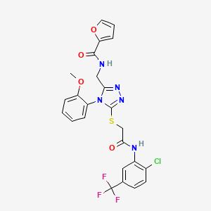 molecular formula C24H19ClF3N5O4S B2766825 N-((5-((2-((2-chloro-5-(trifluoromethyl)phenyl)amino)-2-oxoethyl)thio)-4-(2-methoxyphenyl)-4H-1,2,4-triazol-3-yl)methyl)furan-2-carboxamide CAS No. 317328-71-5