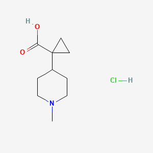 molecular formula C10H18ClNO2 B2766830 1-(1-甲基哌啶-4-基)环丙烷-1-甲酸盐酸盐 CAS No. 2172249-61-3