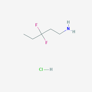 molecular formula C5H12ClF2N B2766839 3,3-Difluoropentan-1-amine;hydrochloride CAS No. 2503205-33-0
