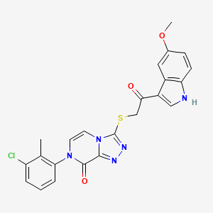 molecular formula C23H18ClN5O3S B2766845 7-(3-氯-2-甲基苯基)-3-((2-(5-甲氧基-1H-吲哚-3-基)-2-氧乙基)硫代)-[1,2,4]三唑并[4,3-a]吡嘧啉-8(7H)-酮 CAS No. 1189442-10-1