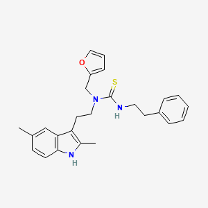 molecular formula C26H29N3OS B2766848 1-(2-(2,5-dimethyl-1H-indol-3-yl)ethyl)-1-(furan-2-ylmethyl)-3-phenethylthiourea CAS No. 851972-05-9