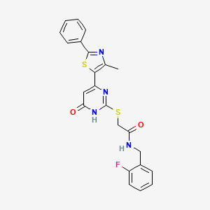 molecular formula C23H19FN4O2S2 B2766860 甲酸 4-{[(8-甲氧基-6-甲基-10-氧代-3,4,5,10-四氢苯并[b]-1,6-萘啶-2(1H)-基)乙酰]氨基}苯甲酯 CAS No. 1115967-32-2