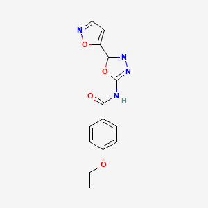 molecular formula C14H12N4O4 B2766866 4-ethoxy-N-(5-(isoxazol-5-yl)-1,3,4-oxadiazol-2-yl)benzamide CAS No. 946281-53-4