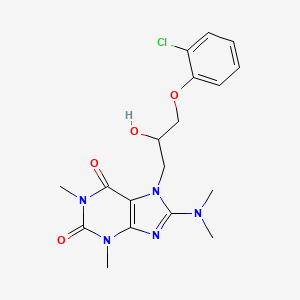 molecular formula C18H22ClN5O4 B2766870 7-(3-(2-chlorophenoxy)-2-hydroxypropyl)-8-(dimethylamino)-1,3-dimethyl-1H-purine-2,6(3H,7H)-dione CAS No. 1105196-79-9