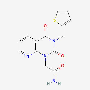 molecular formula C14H12N4O3S B2766873 2-[2,4-dioxo-3-(thien-2-ylmethyl)-3,4-dihydropyrido[2,3-d]pyrimidin-1(2H)-yl]acetamide CAS No. 902925-34-2