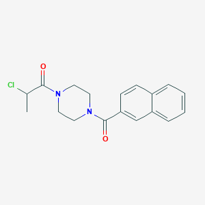 molecular formula C18H19ClN2O2 B2766877 2-Chloro-1-[4-(naphthalene-2-carbonyl)piperazin-1-yl]propan-1-one CAS No. 2411255-61-1