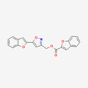 molecular formula C21H13NO5 B2766880 (5-(Benzofuran-2-yl)isoxazol-3-yl)methyl benzofuran-2-carboxylate CAS No. 1105244-45-8