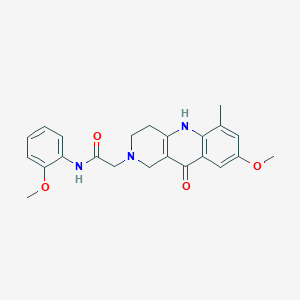 molecular formula C23H25N3O4 B2766886 2-(8-methoxy-6-methyl-10-oxo-3,4,5,10-tetrahydrobenzo[b][1,6]naphthyridin-2(1H)-yl)-N-(2-methoxyphenyl)acetamide CAS No. 1326888-61-2