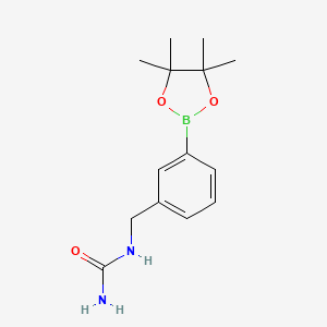 molecular formula C14H21BN2O3 B2766900 1-(3-(4,4,5,5-Tetramethyl-1,3,2-dioxaborolan-2-yl)benzyl)urea CAS No. 2246659-87-8