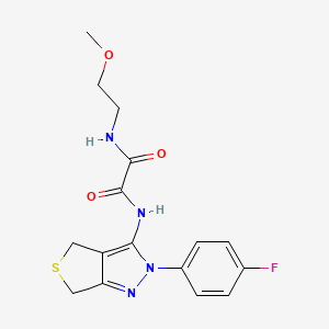 molecular formula C16H17FN4O3S B2766905 N'-[2-(4-fluorophenyl)-4,6-dihydrothieno[3,4-c]pyrazol-3-yl]-N-(2-methoxyethyl)oxamide CAS No. 946353-95-3