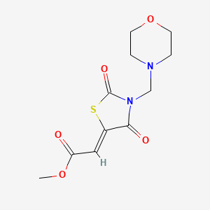 molecular formula C11H14N2O5S B2766911 (Z)-methyl 2-(3-(morpholinomethyl)-2,4-dioxothiazolidin-5-ylidene)acetate CAS No. 430444-16-9