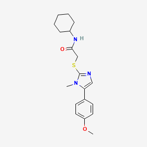 N-cyclohexyl-2-[5-(4-methoxyphenyl)-1-methylimidazol-2-yl]sulfanylacetamide