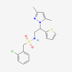 1-(2-chlorophenyl)-N-(2-(3,5-dimethyl-1H-pyrazol-1-yl)-2-(thiophen-2-yl)ethyl)methanesulfonamide