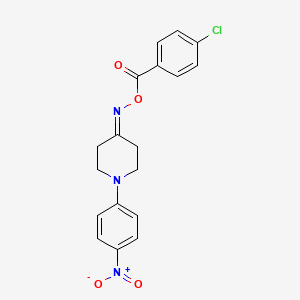 molecular formula C18H16ClN3O4 B2766933 4-{[(4-Chlorobenzoyl)oxy]imino}-1-(4-nitrophenyl)piperidine CAS No. 339010-20-7