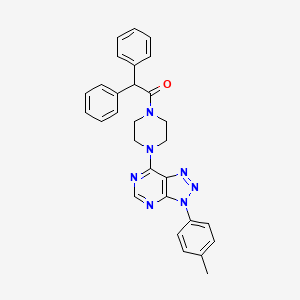 2,2-diphenyl-1-(4-(3-(p-tolyl)-3H-[1,2,3]triazolo[4,5-d]pyrimidin-7-yl)piperazin-1-yl)ethanone