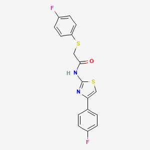 molecular formula C17H12F2N2OS2 B2766938 N-(4-(4-氟苯基)噻唑-2-基)-2-((4-氟苯基)硫代)乙酰胺 CAS No. 896343-33-2