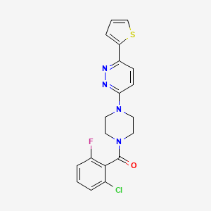 molecular formula C19H16ClFN4OS B2766939 (2-Chloro-6-fluorophenyl)(4-(6-(thiophen-2-yl)pyridazin-3-yl)piperazin-1-yl)methanone CAS No. 923691-77-4