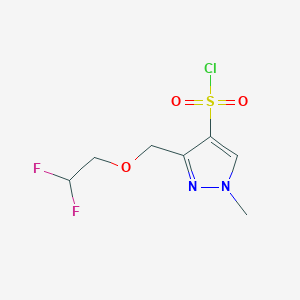 molecular formula C7H9ClF2N2O3S B2766941 3-[(2,2-difluoroethoxy)methyl]-1-methyl-1H-pyrazole-4-sulfonyl chloride CAS No. 1856034-44-0