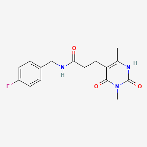 molecular formula C16H18FN3O3 B2766945 3-(3,6-二甲基-2,4-二氧代-1,2,3,4-四氢嘧啶-5-基)-N-(4-氟苯甲基)丙酰胺 CAS No. 1105203-33-5