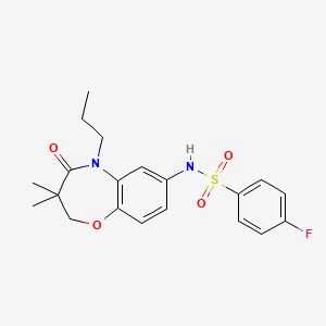 N-(3,3-dimethyl-4-oxo-5-propyl-2,3,4,5-tetrahydrobenzo[b][1,4]oxazepin-7-yl)-4-fluorobenzenesulfonamide