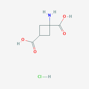 molecular formula C6H10ClNO4 B2766956 1-氨基环丁烷-1,3-二羧酸盐酸盐 CAS No. 116129-08-9